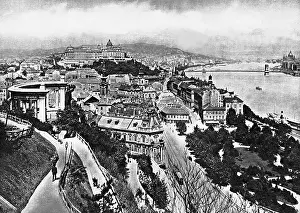 Gellert: View from Gellert Hill on Budapest, 1918