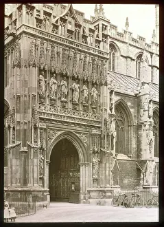 Carvings: View of Gloucester Cathedral, Gloucestershire