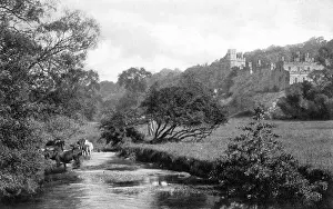 Bakewell: View of Haddon Hall and River Wye, Derbyshire