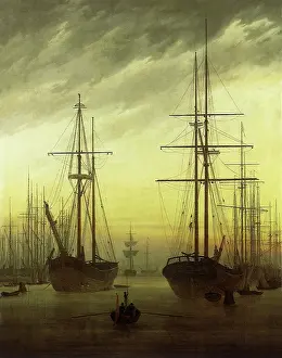 Caspar: View of a Harbour, by Caspar David Friedrich