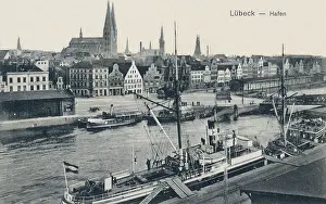 Lubeck: View of the harbour at Lubeck, Germany