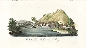 Padang: View of the hill of Padang, Sumatra, circa 1800