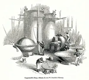 Hammering: View inside a copper and lead factory, London