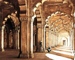 Moti: View inside the Moti Masjid, Agra, India