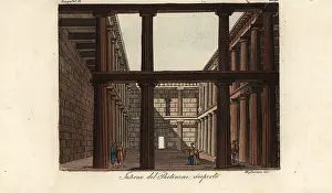 Propylaea: View of the interior of the Parthenon, Athens, Greece