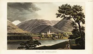 Interlaken: View of Interlaken, Canton of Bern, Bernese Highlands