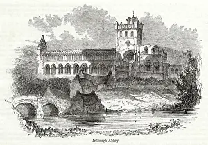 Jedburgh: View of Jedburgh Abbey, Scottish Borders, Scotland