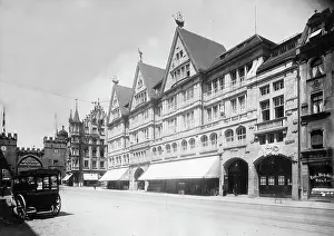 Neuhauser: View of the Karlstor in Munich, Germany, circa 1900