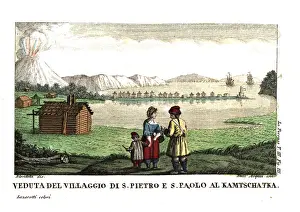 Kamtschatka: View of the Koryak village of St Peter and
