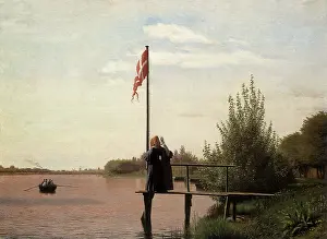 Danmark: A View of One of the Lakes in Copenhagen