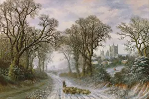 Snowscene: A View of Lincoln Cathedral ' snowscene