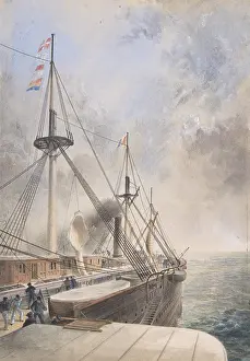 Telegraphic: View Looking Aft from the Port Paddle-box on the