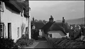 Dunster: A view looking over Dunster from the top of a hill
