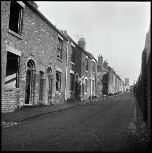 Deste: A view looking east along the derelict terraced