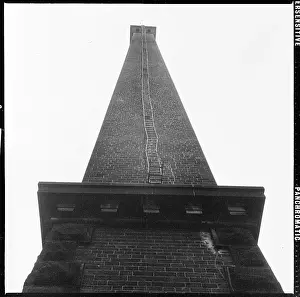 Shipley: View looking up to the summit of the chimney at Salt's Mill