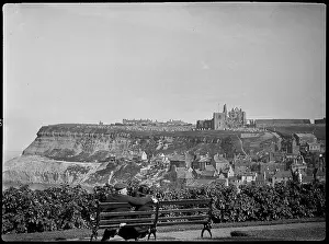 A view looking towards Whitby Abbey from West Cliff