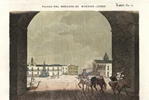 Verico: View of the market square in Buenos Aires