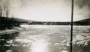 Obstructed: View of Mayo from steamer, Yukon Territory, Canada
