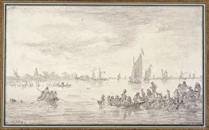 1656: View of the Merwede river, Holland