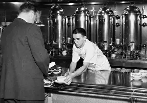 Booming: View of a modern American Cafeteria, 1931