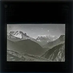 Alex Lambert Lantern Slide Collection: View of Mont Blanc Range from the top of mountain