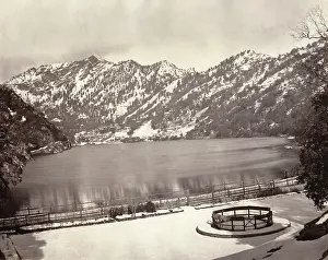 Roughly: View at Nainital India, in the snow