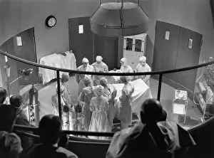 Sterile: View of operating theater with spectators
