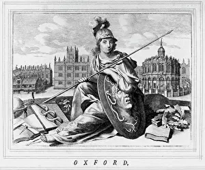 View of Oxford with Britannia and devices of learning