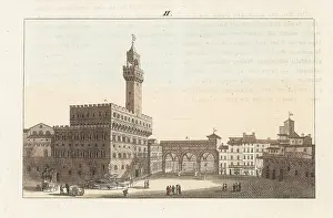 Engraved Plates: View of the Palazzo Vecchio or Old Palace, Florence