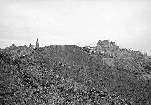 Partially: View of the partially destroyed Alcazar of Toledo, 1936