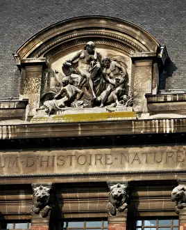 Xiiis: View from below of pediment with allegorical figures