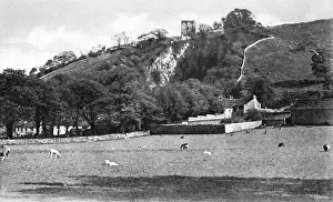 Peveril: View of Peveril Castle at Castleton, Derbyshire