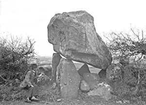 Cromlech: A view of the photographer to the left of a Cromlech or Dolm