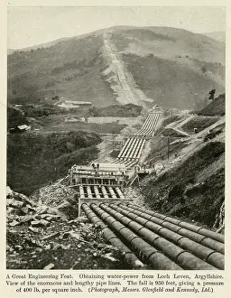Argyllshire: View of pipe-lines at Loch Leven, Argyllshire