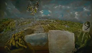 Theotokopoulos: View and plan of Toledo, circa 1610-1614, by El Greco