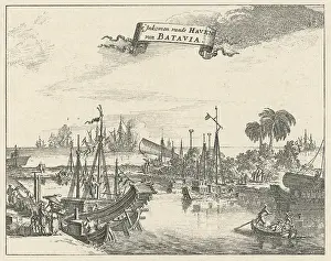 Batavia: View of the port of Jakarta, Java, Indonesia