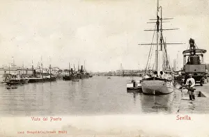 View of the port at Seville, Spain
