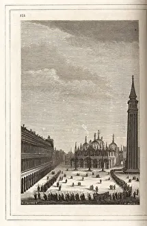 Pageantry: View of a procession in Piazza San Marco, Venice