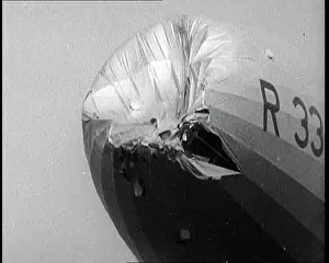 Dented: Front View of the R.33 Zeppelin With a Dented