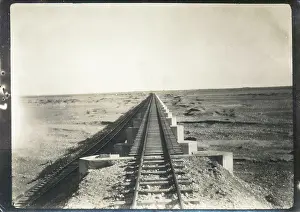 Sepia Images: View down a railway line, Iraq