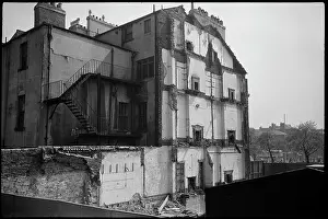 Projecting: A view of a range of Eldon Square being demolished