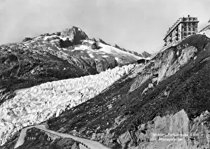 2300: View of the Rhone Glacier, in the Swiss Alps