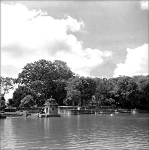 Madhya: View across a river, Madhya Pradesh, Central India