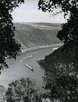 Lorelei: View of River Rhine from Lorelei Rock, Germany