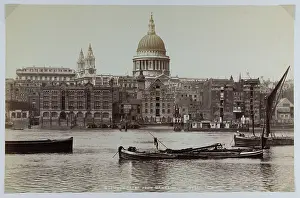 Waterscape: View across the River Thames towards St Paul's Cathedral