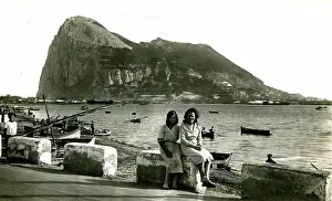 Gibraltar: View of the Rock from Spanish Beach, Gibraltar