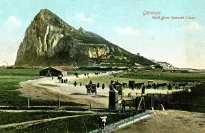 Gibraltar: View of the Rock from Spanish Lines, Gibraltar