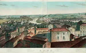 Coliseum: View of Rome, including the Villa Meolistrees, Sa. Maria dei