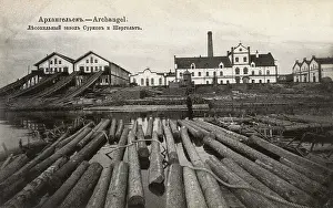 Sawmill: View of a sawmill at Archangel, Russia
