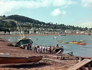 Shaldon: View from Shaldon with passenger ferry, Teignmouth